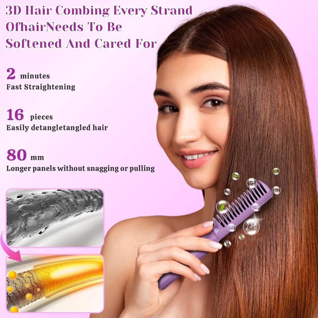 ✨ 3D Hair Straightening Comb™ | Fast & Easy Styling Anywhere ✨